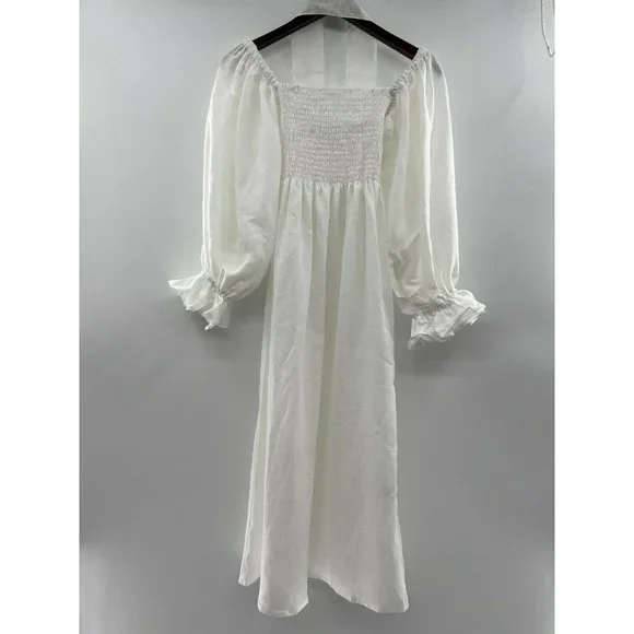 Sleeper | Dresses | Sleeper Womens Atlanta Linen Lounge Dress White Smocked Body Sz S 32 | Poshmark Sleeper | Dresses | Sleeper Womens Atlanta Linen Lounge Dress White Smocked Body Sz S 32 | Poshmark
